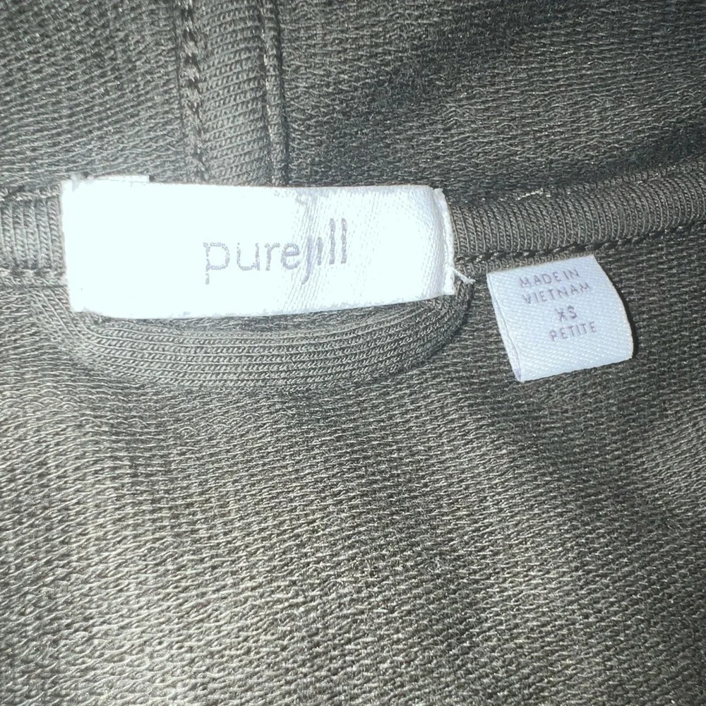 Pure Jill, XS-P oversized 2 piece, long sleeve hooded‎ shacket, matching capri - Picture 10 of 13